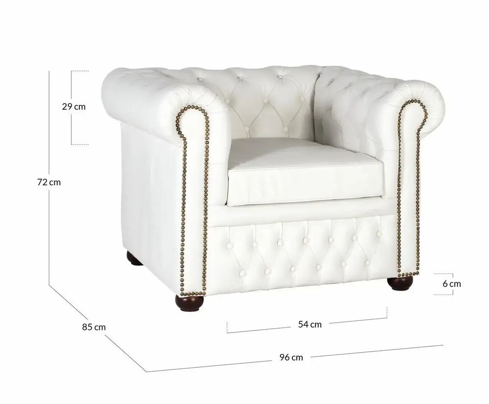 Armchairs - Single-seater Chester armchair covered in natural leather with white finish - GINER Y COLOMER