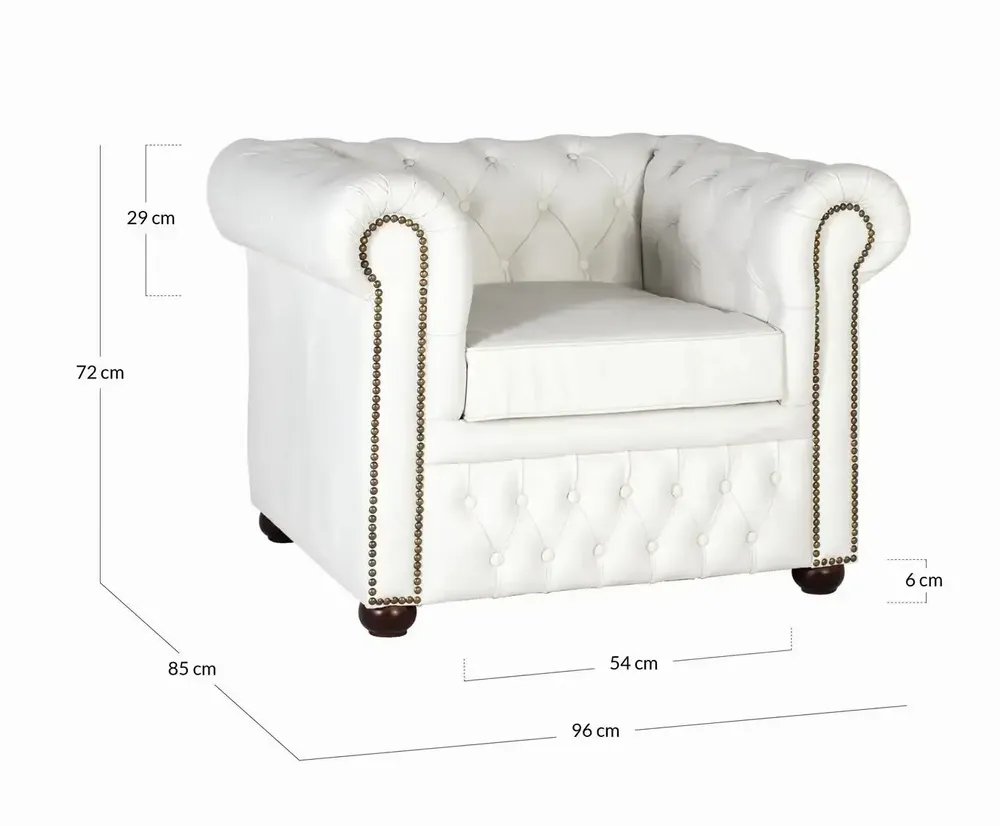 Armchairs - Single-seater Chester armchair covered in natural leather with white finish - GINER Y COLOMER