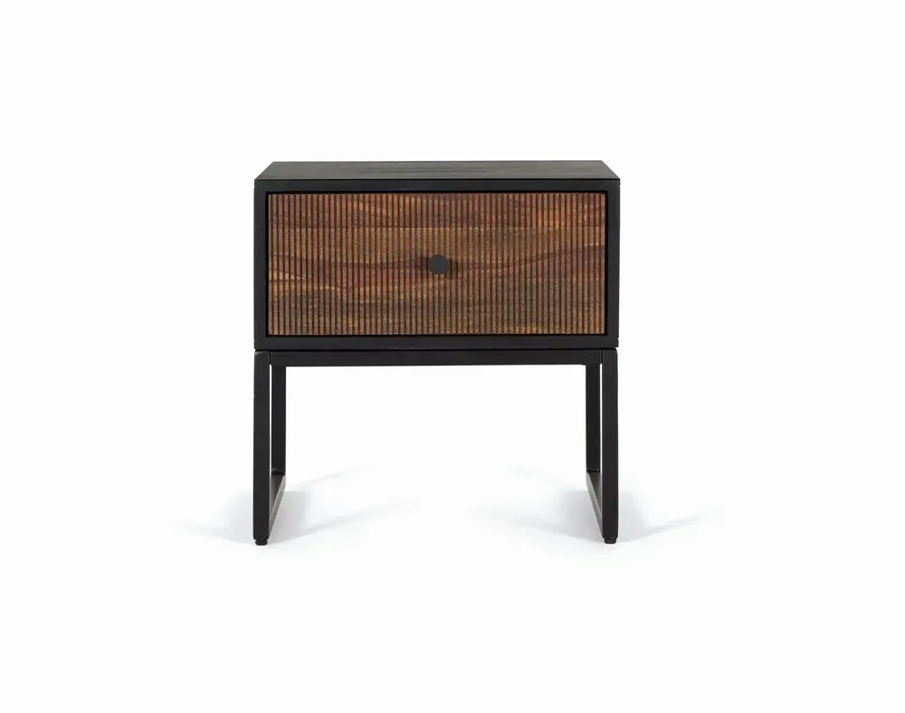 Night tables - Bedside table in rosewood and mango wood with metal - GINER Y COLOMER