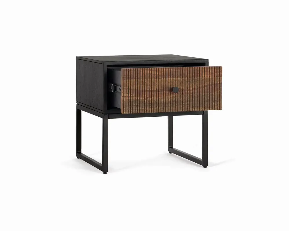 Night tables - Bedside table in rosewood and mango wood with metal - GINER Y COLOMER