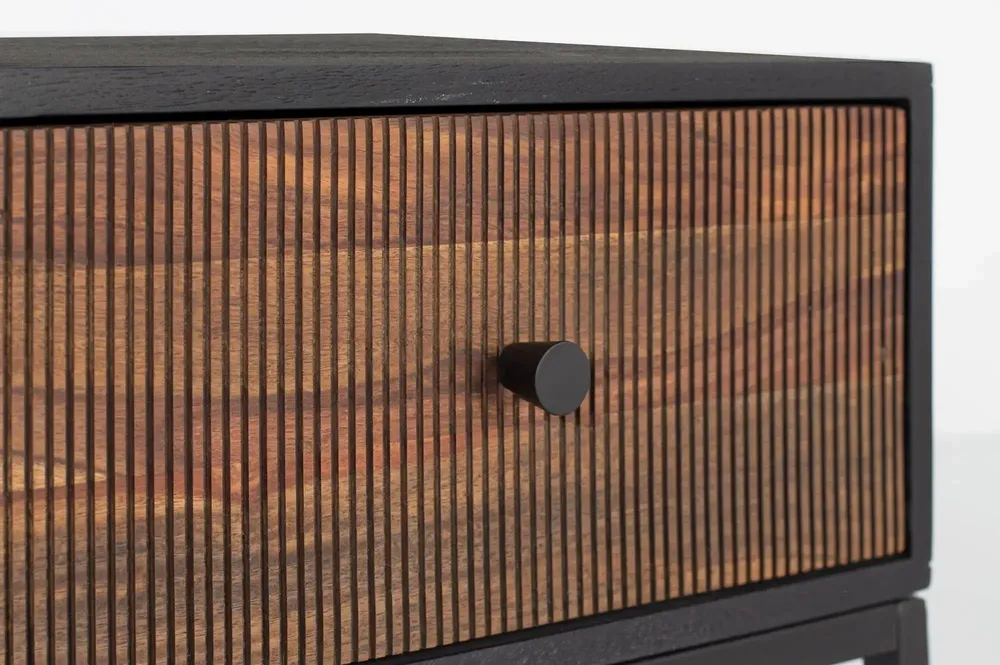 Night tables - Bedside table in rosewood and mango wood with metal - GINER Y COLOMER
