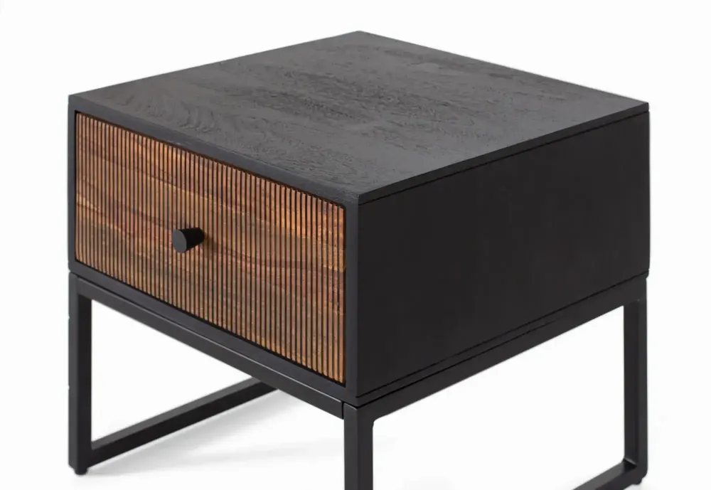 Night tables - Bedside table in rosewood and mango wood with metal - GINER Y COLOMER