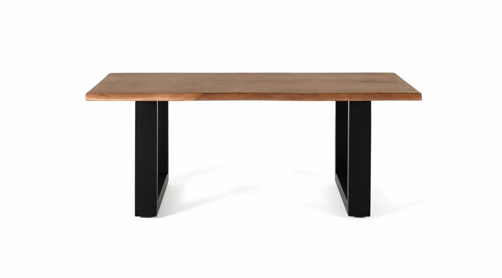 Tables basses - Table basse plateau en bois d'acacia massif et pieds en métal - GINER Y COLOMER