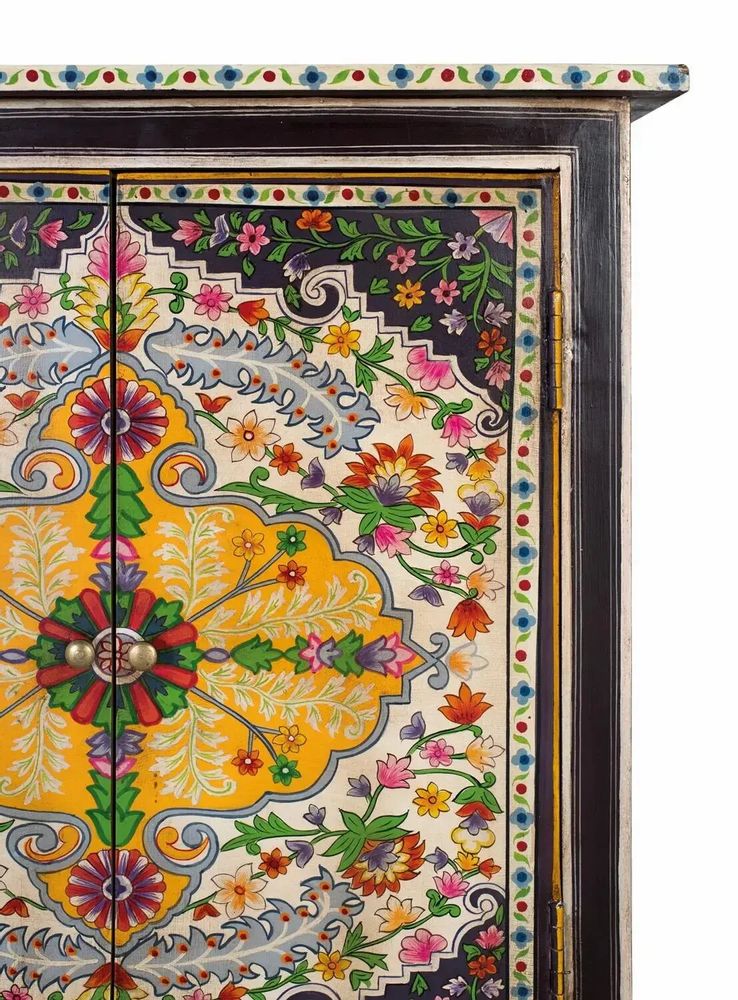 Buffets - Buffet multicolore réalisé à la main en bois de manguier 80cm - GINER Y COLOMER