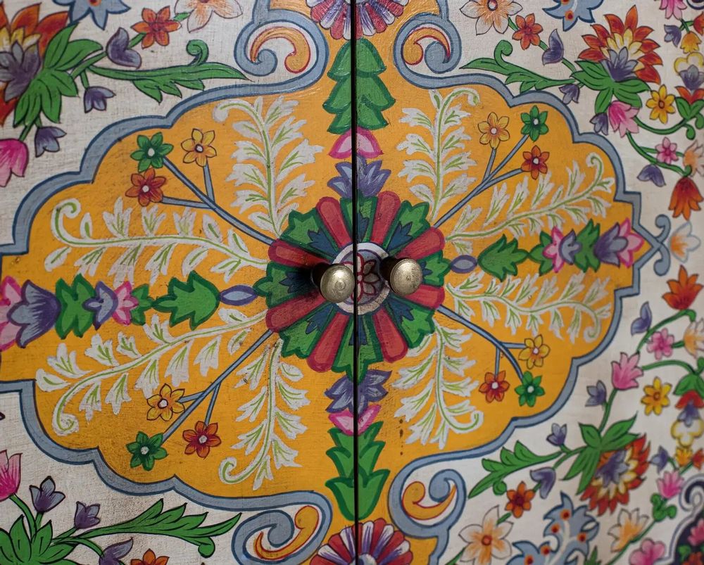 Buffets - Buffet multicolore réalisé à la main en bois de manguier 80cm - GINER Y COLOMER