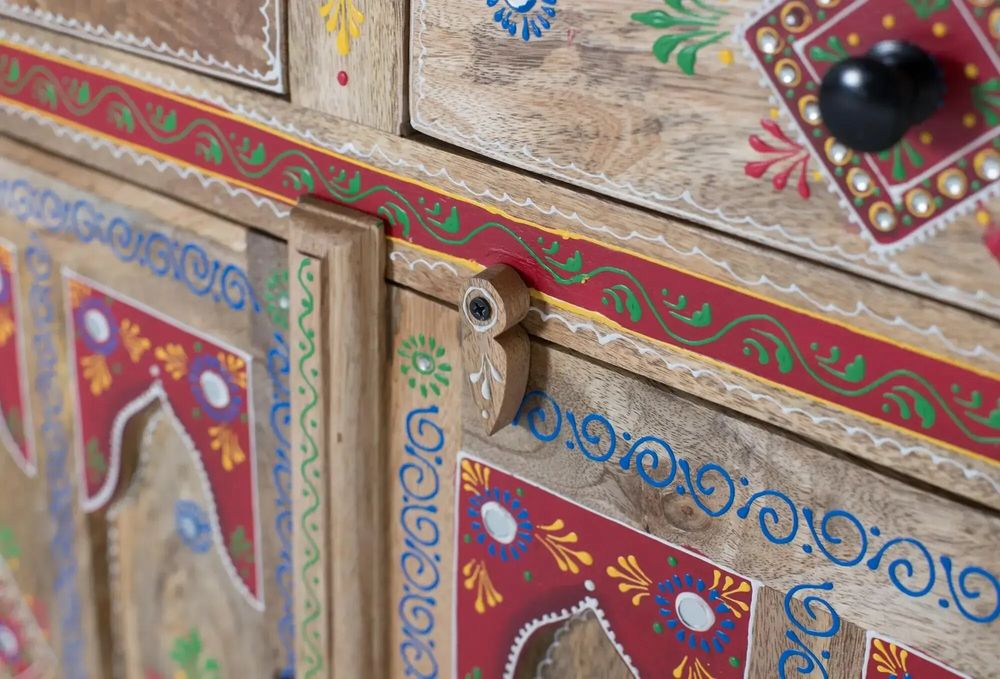 Sideboards - Sideboard with 2 drawers and 2 hand-painted doors - GINER Y COLOMER