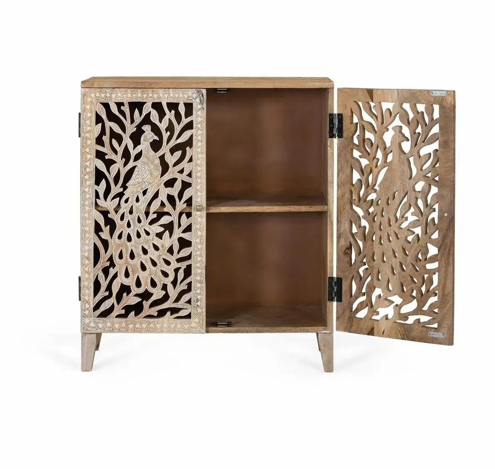 Commodes - Meuble d'appoint en bois de manguier sculpté à la main - GINER Y COLOMER