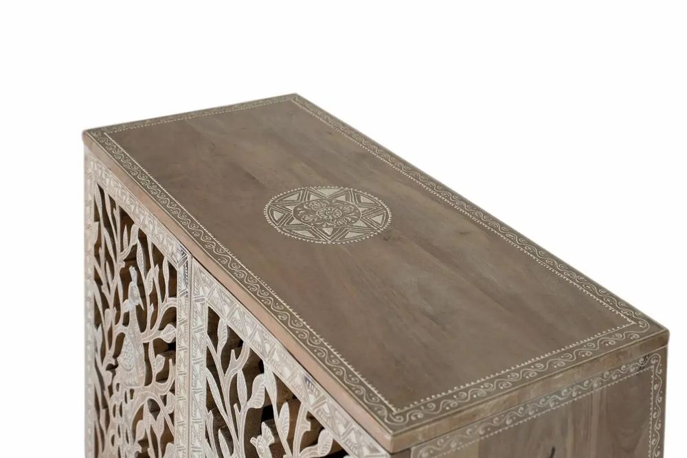Commodes - Meuble d'appoint en bois de manguier sculpté à la main - GINER Y COLOMER