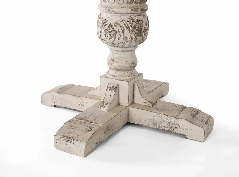 Tables Salle à Manger - Table à manger en manguier naturel et blanc vieilli 1 mètre - GINER Y COLOMER