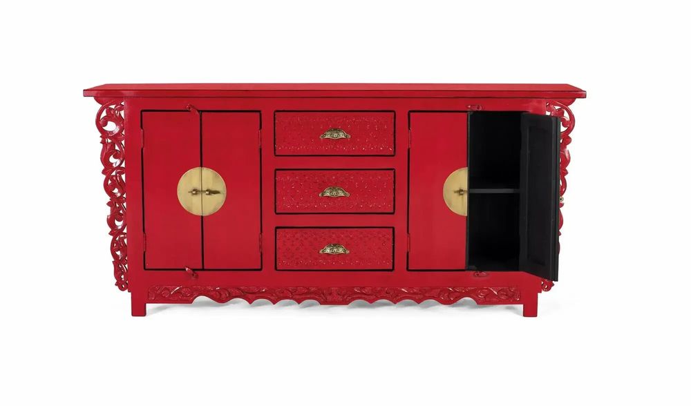 Sideboards - Sideboard with 2 doors and 3 drawers in mango wood - GINER Y COLOMER