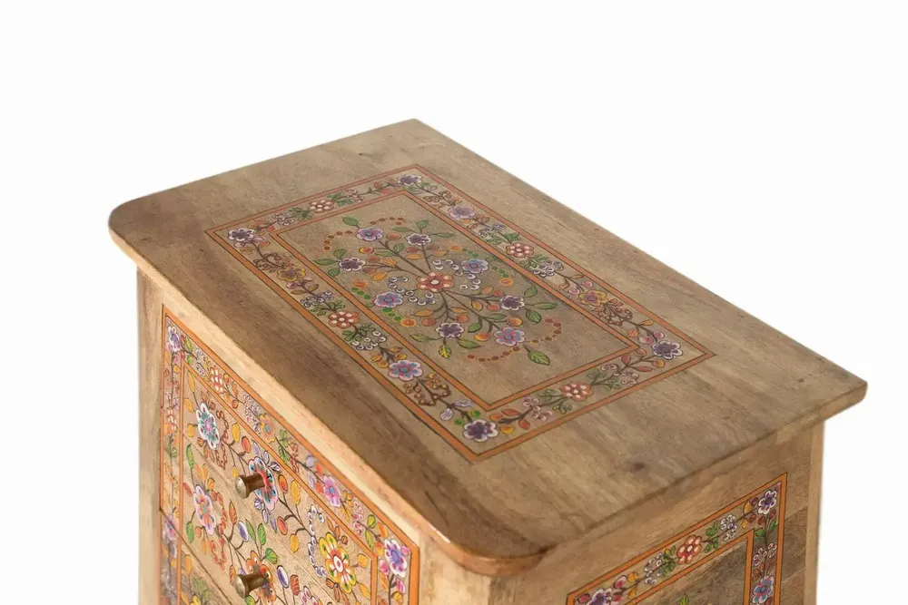 Night tables - Nightstand with 4 drawers in mango wood - GINER Y COLOMER