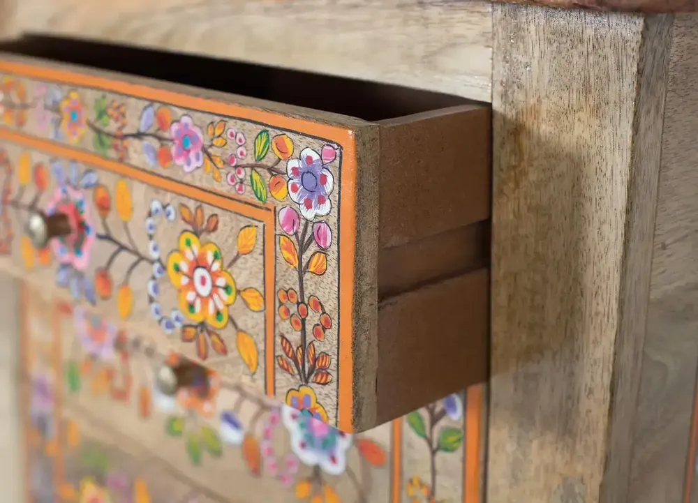 Night tables - Nightstand with 4 drawers in mango wood - GINER Y COLOMER