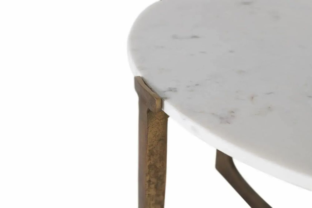 Tables basses - Table basse avec base en métal et plateau en marbre - GINER Y COLOMER