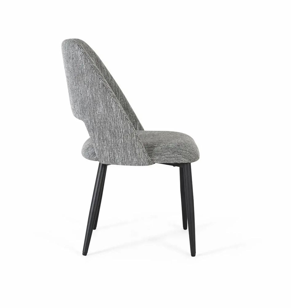 Chaises - Lot de 4 chaises en tissu gris et métal - GINER Y COLOMER