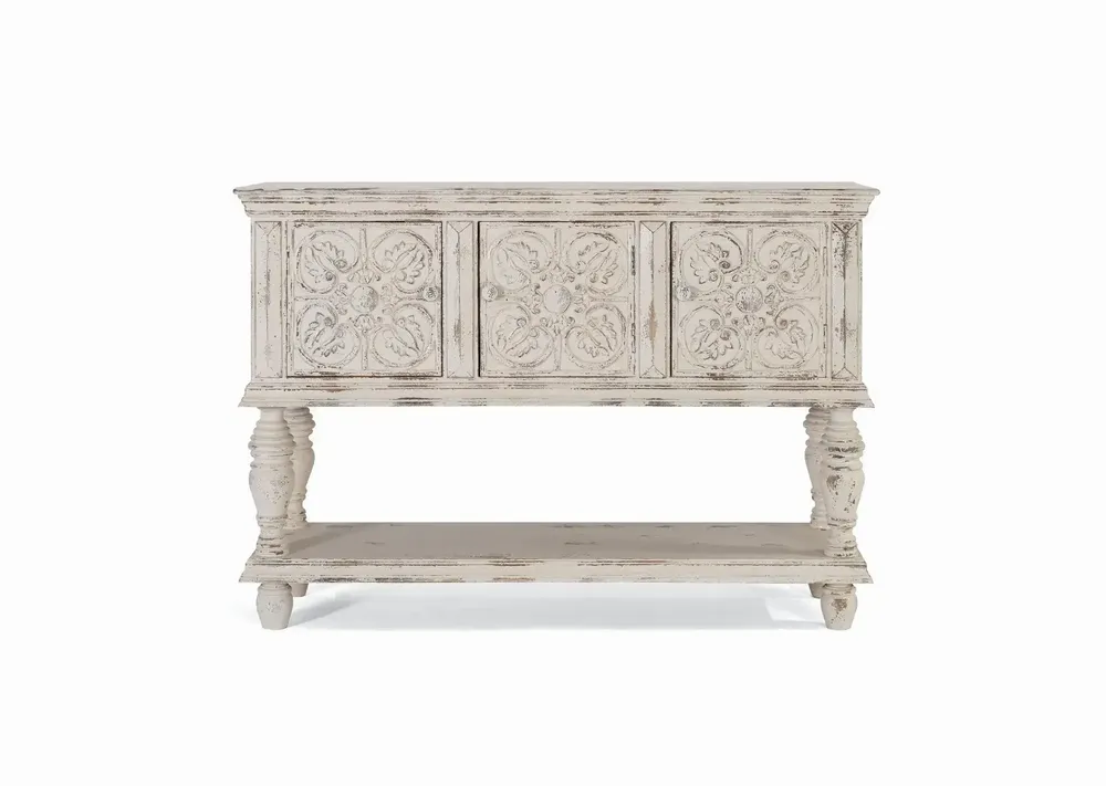 Console table - Console in aged white mango wood - GINER Y COLOMER