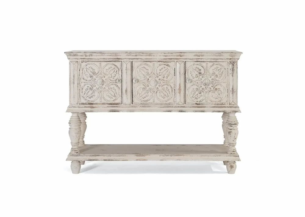 Console table - Console in aged white mango wood - GINER Y COLOMER