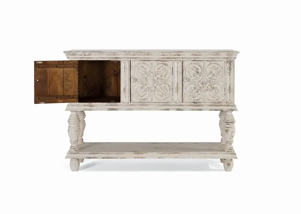 Console table - Console in aged white mango wood - GINER Y COLOMER