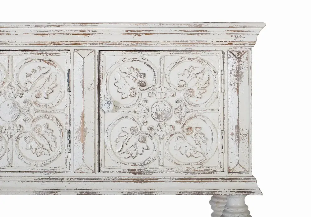 Console table - Console in aged white mango wood - GINER Y COLOMER