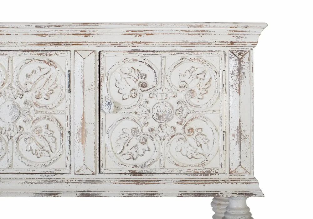 Console table - Console in aged white mango wood - GINER Y COLOMER