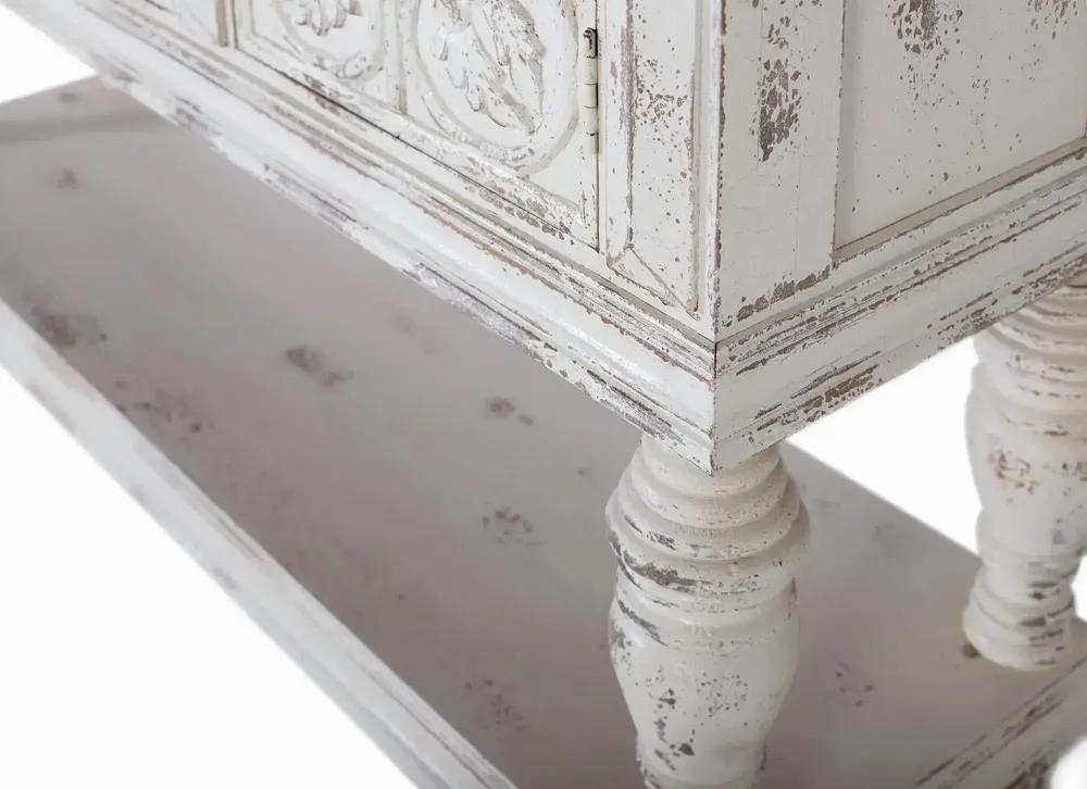 Console table - Console in aged white mango wood - GINER Y COLOMER