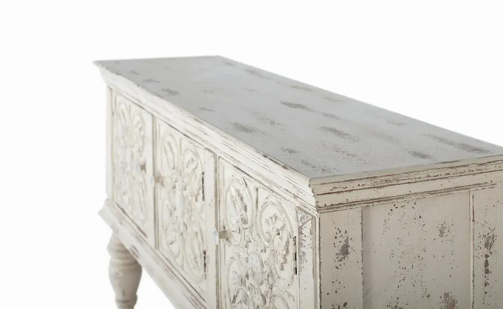 Console table - Console in aged white mango wood - GINER Y COLOMER