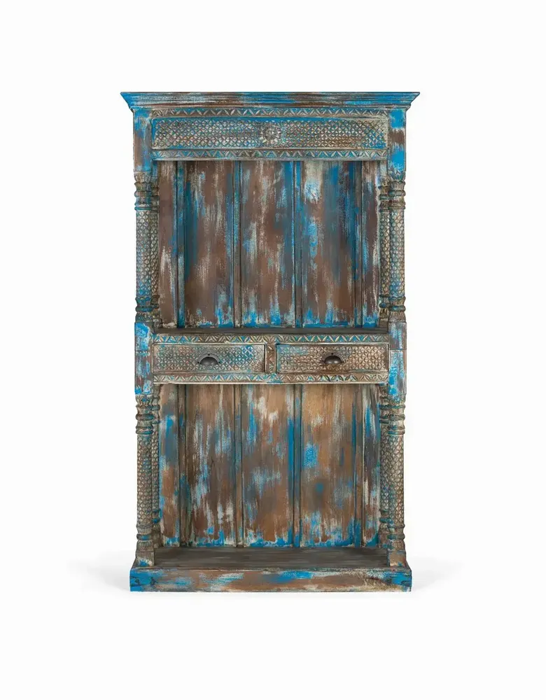 Etagères - Etagère en manguier bleu vieilli 180cm - GINER Y COLOMER