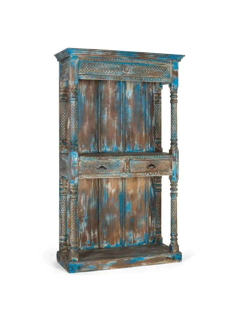 Etagères - Etagère en manguier bleu vieilli 180cm - GINER Y COLOMER