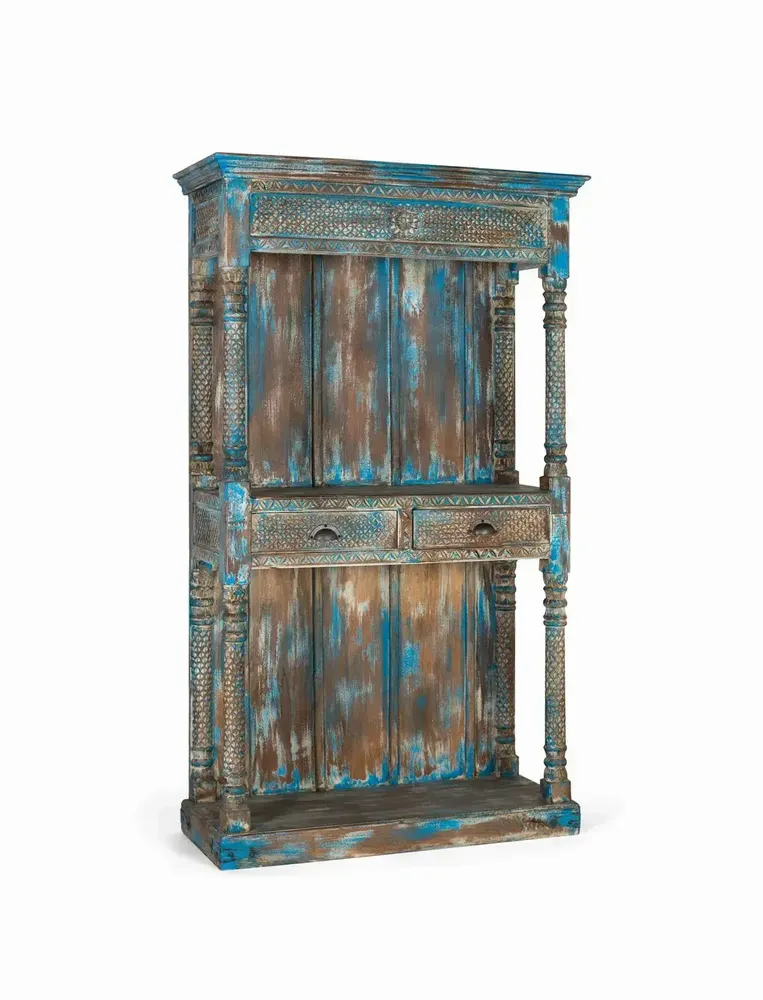 Etagères - Etagère en manguier bleu vieilli 180cm - GINER Y COLOMER
