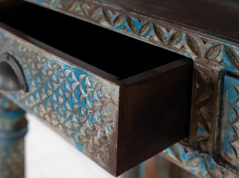 Etagères - Etagère en manguier bleu vieilli 180cm - GINER Y COLOMER