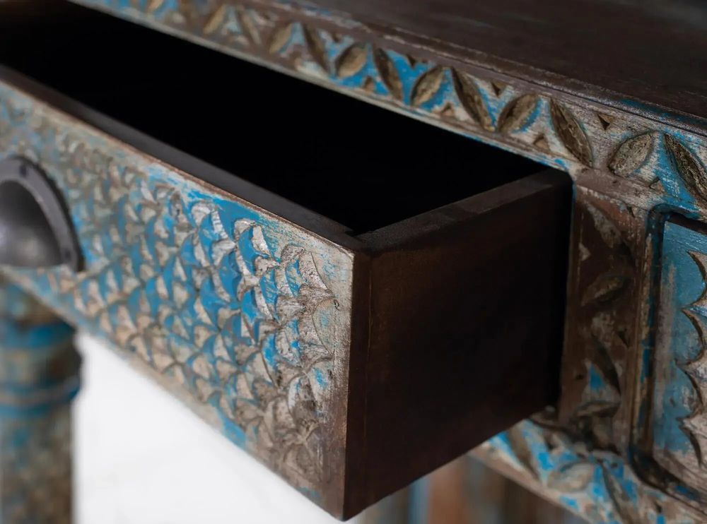 Etagères - Etagère en manguier bleu vieilli 180cm - GINER Y COLOMER