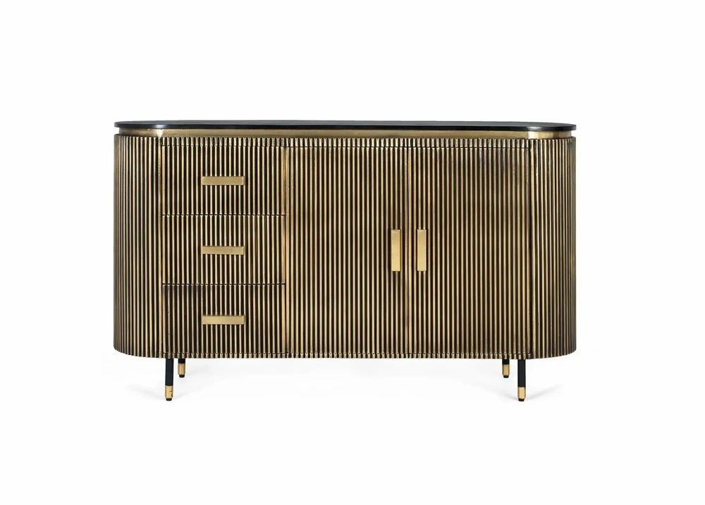 Sideboards - Mango wood and bronze sideboard 150cm - GINER Y COLOMER