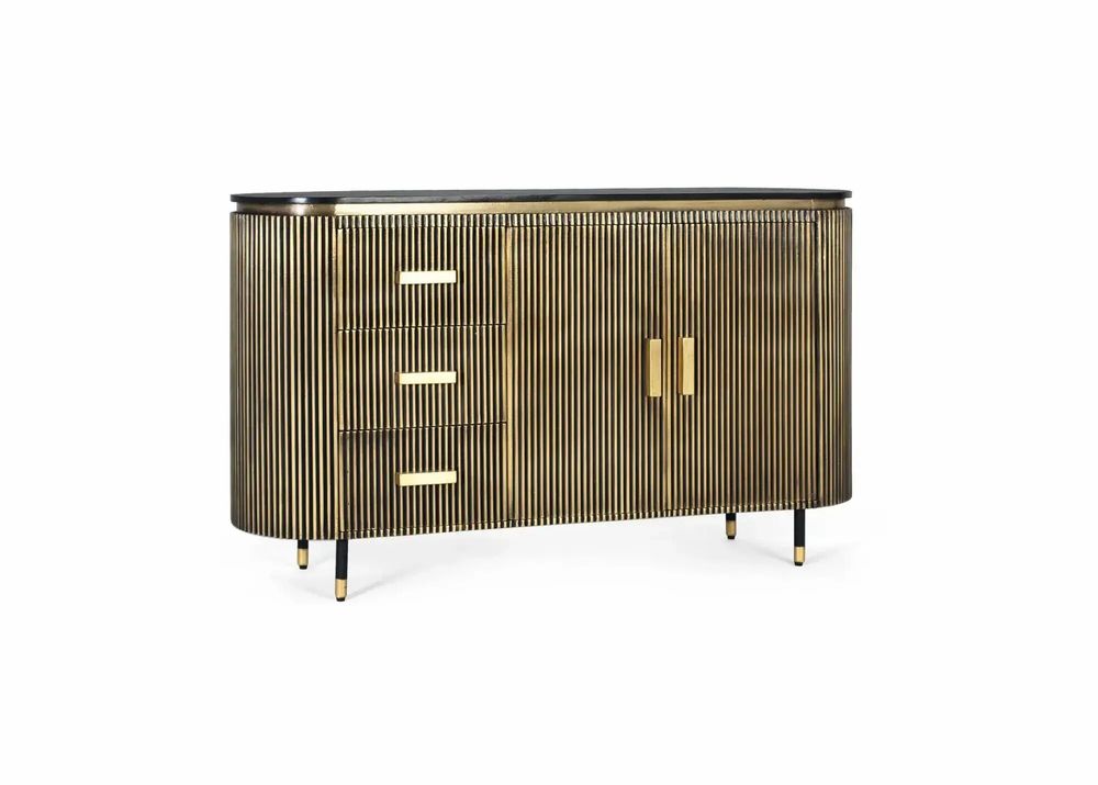 Sideboards - Mango wood and bronze sideboard 150cm - GINER Y COLOMER