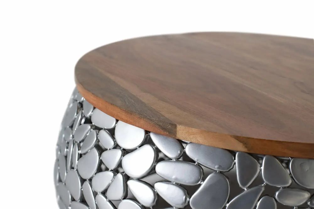 Tables basses - Lot de 2 tables en manguier et aluminium - GINER Y COLOMER