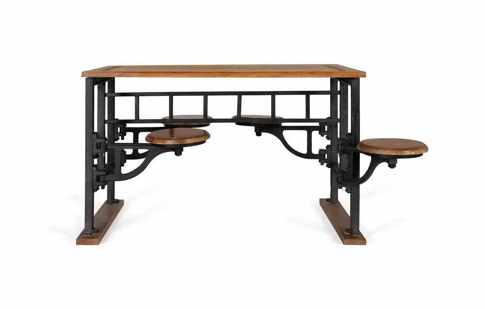 Dining Tables - Mango wood dining table and iron legs 130cm - GINER Y COLOMER