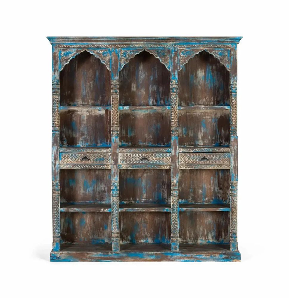Sideboards - Sideboard in aged blue mango wood 170 cm - GINER Y COLOMER