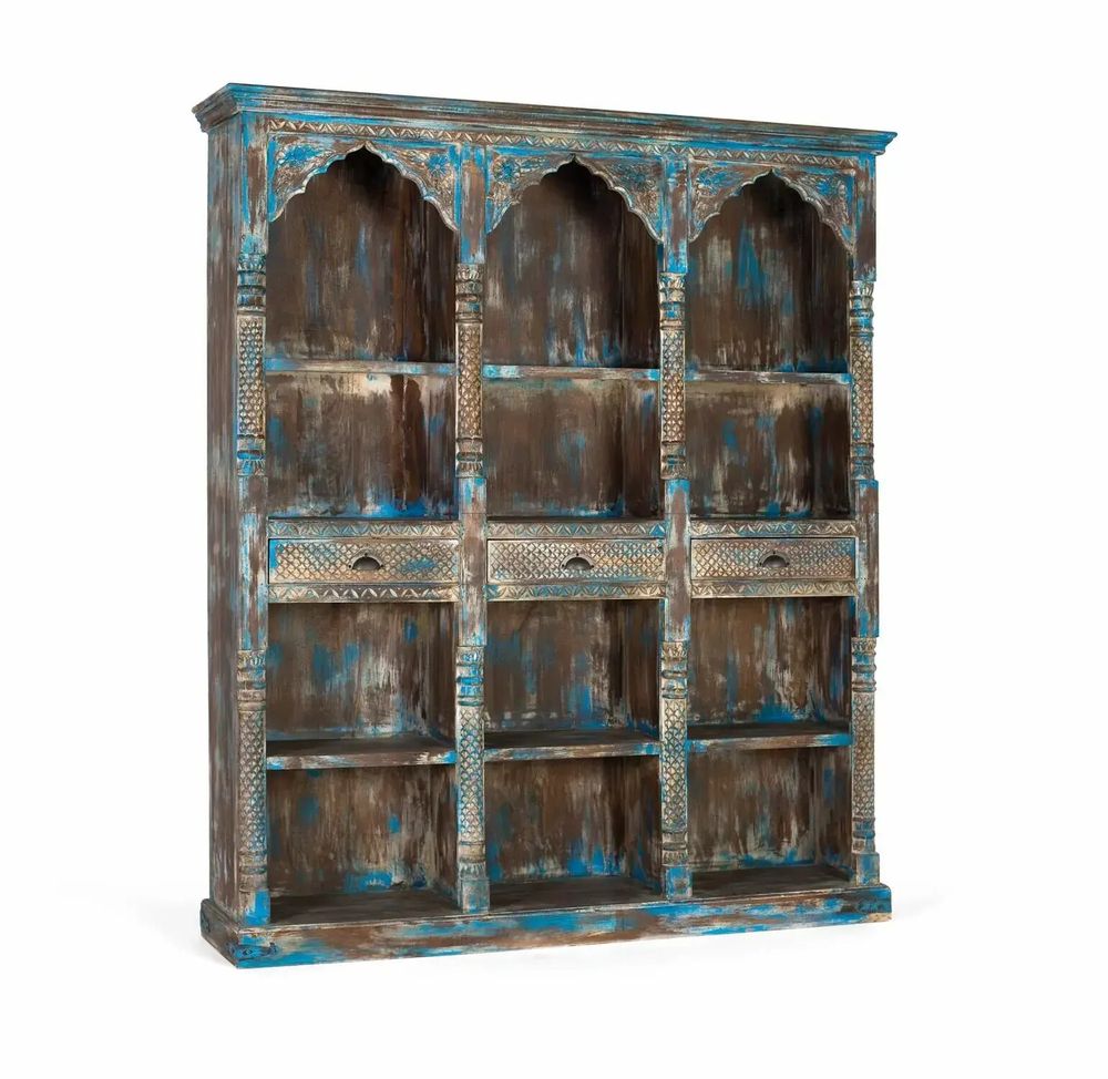 Sideboards - Sideboard in aged blue mango wood 170 cm - GINER Y COLOMER