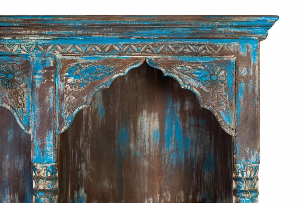 Sideboards - Sideboard in aged blue mango wood 170 cm - GINER Y COLOMER