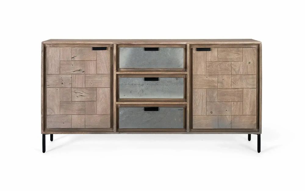 Buffets - Buffet fait à la main en bois d'acacia et métal 160cm - GINER Y COLOMER