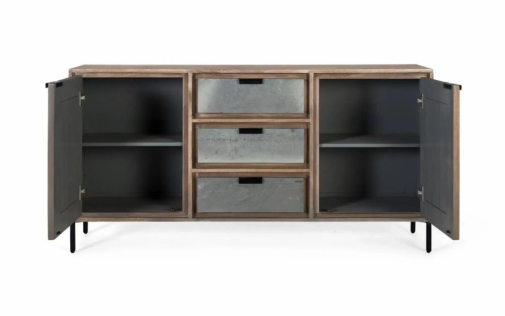 Buffets - Buffet fait à la main en bois d'acacia et métal 160cm - GINER Y COLOMER