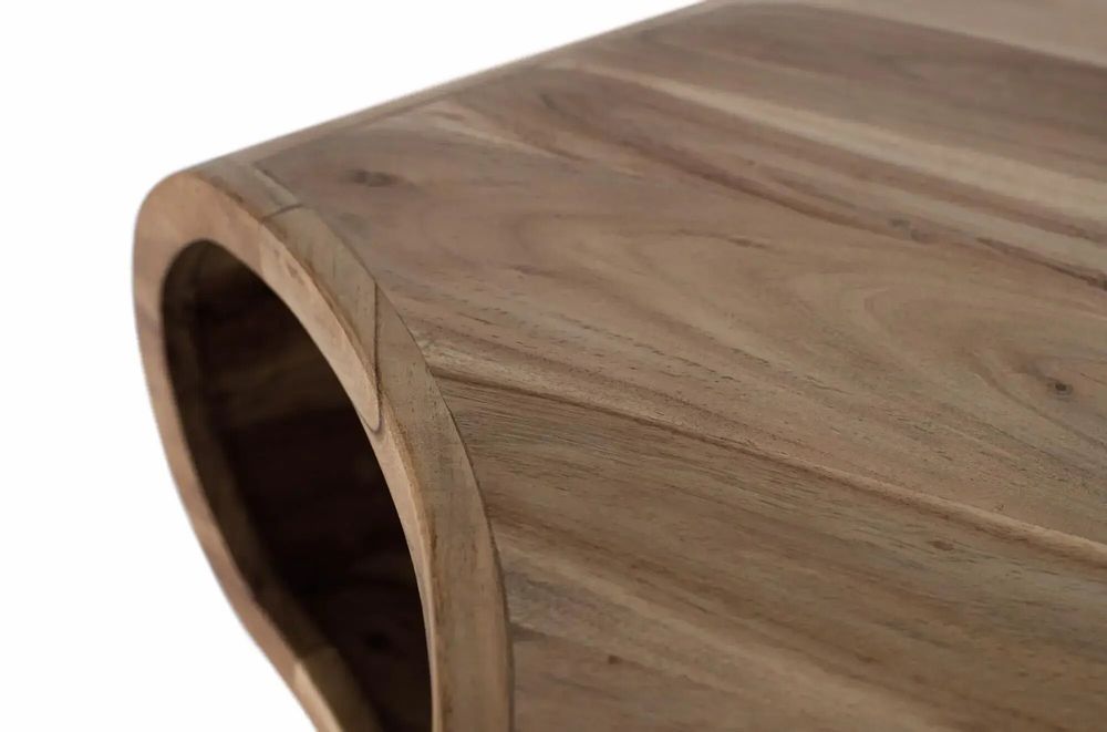 Tables basses - Table basse réalisée à la main en bois d'acacia et métal 95cm - GINER Y COLOMER