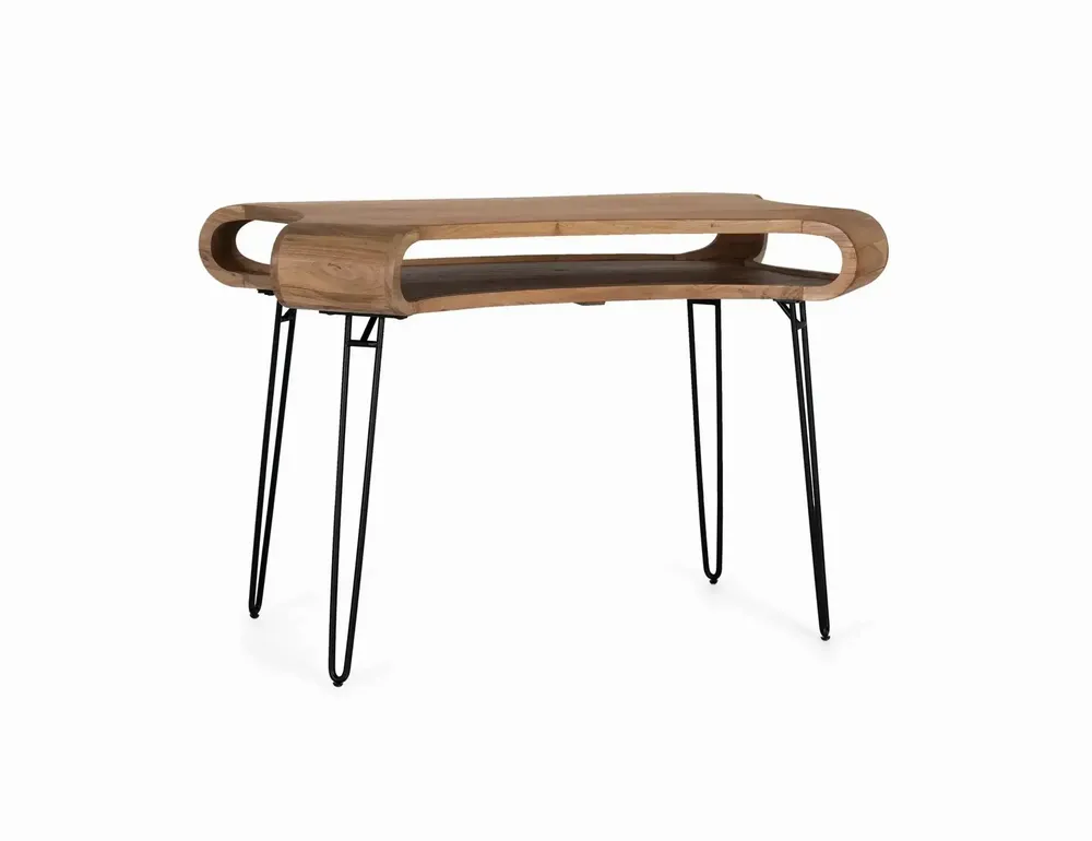 Bureaux - Bureau réalisé à la main en bois d'acacia et métal 120cm - GINER Y COLOMER