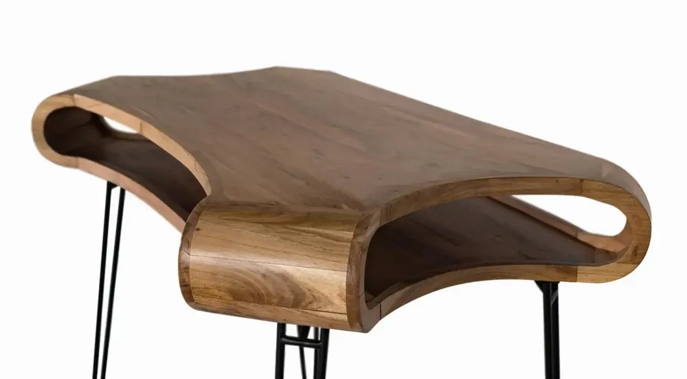 Bureaux - Bureau réalisé à la main en bois d'acacia et métal 120cm - GINER Y COLOMER