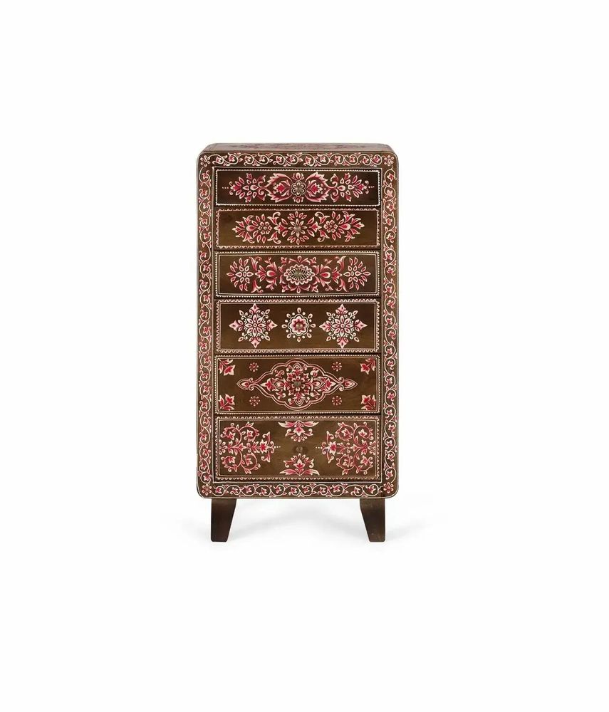 Commodes - Sinfonier avec 6 tiroirs en bois de manguier et détails multicolores - GINER Y COLOMER