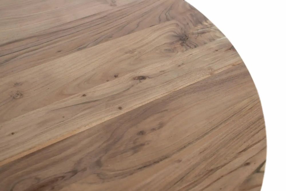 Dining Tables - Round dining table in mango wood and metal diameter 116cm - GINER Y COLOMER