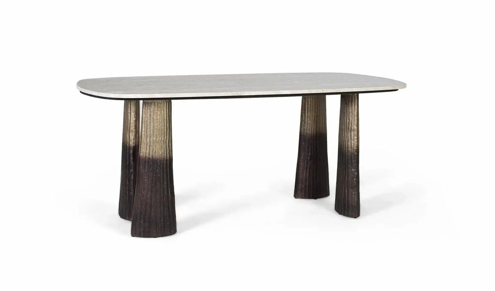 Tables Salle à Manger - Table à manger avec plateau ovale en marbre 180 cm - GINER Y COLOMER