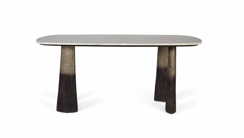 Tables Salle à Manger - Table à manger avec plateau ovale en marbre 180 cm - GINER Y COLOMER
