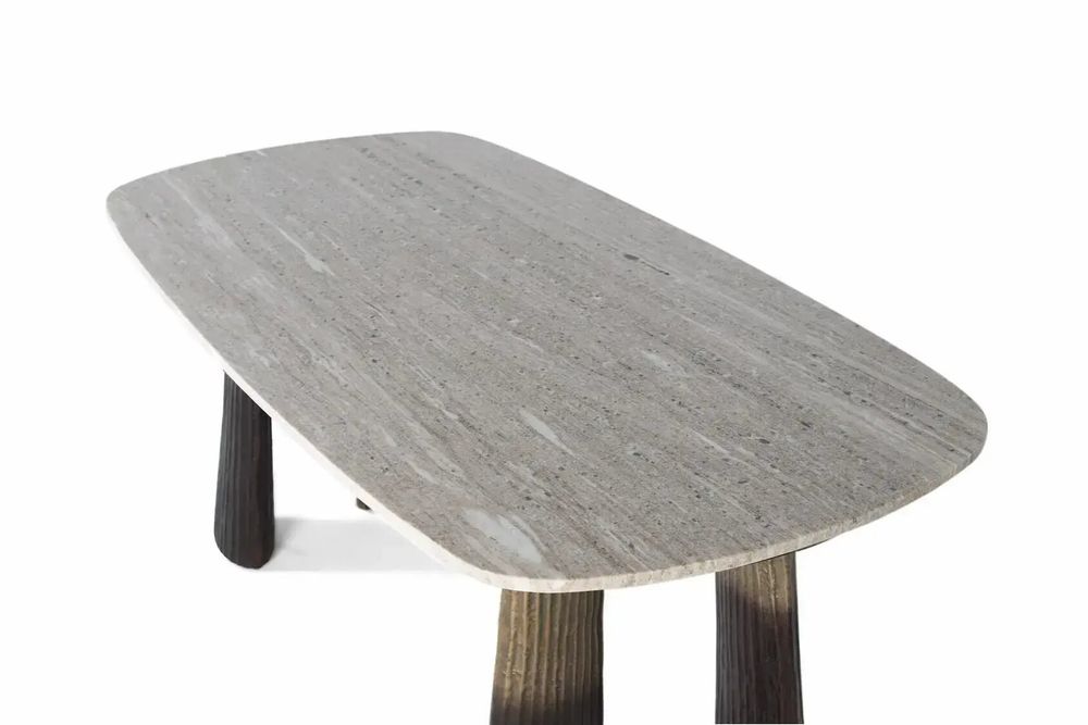 Tables Salle à Manger - Table à manger avec plateau ovale en marbre 180 cm - GINER Y COLOMER