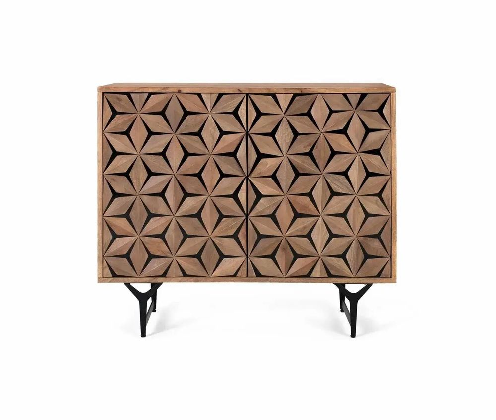 Sideboards - Hand-carved two-door sideboard in mango wood - GINER Y COLOMER