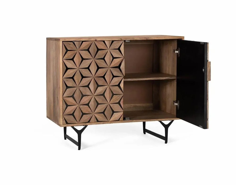 Sideboards - Hand-carved two-door sideboard in mango wood - GINER Y COLOMER
