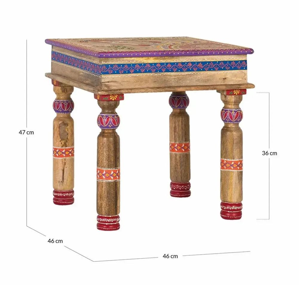 Tables basses - Table basse en manguier avec détails peints à la main - GINER Y COLOMER